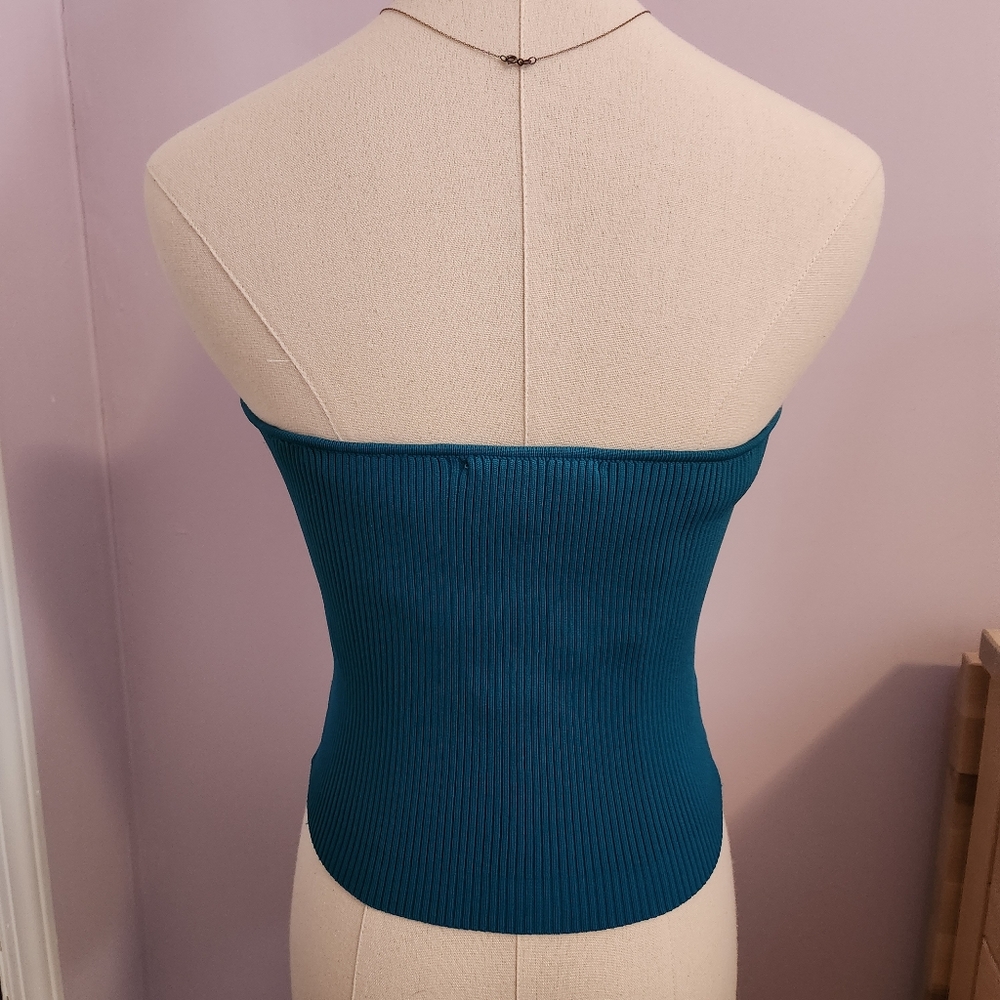 Happily Grey Teal Sweetheart Strapless Tube Top Size L - Picture 4 of 8